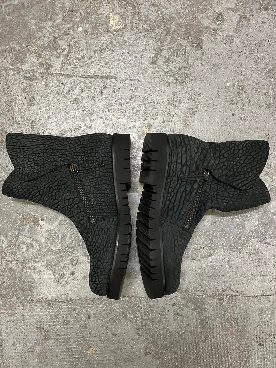 FW2016 Emporio Armani Olive Crocodile Effect Leather Boots (40.5eu/us7.5) 3
