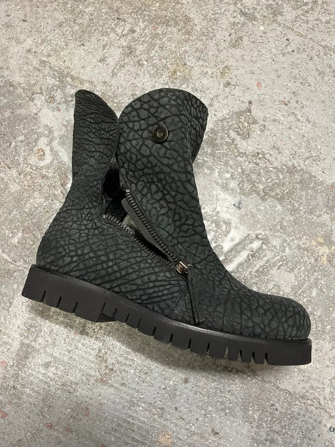 FW2016 Emporio Armani Olive Crocodile Effect Leather Boots (40.5eu/us7.5) 8