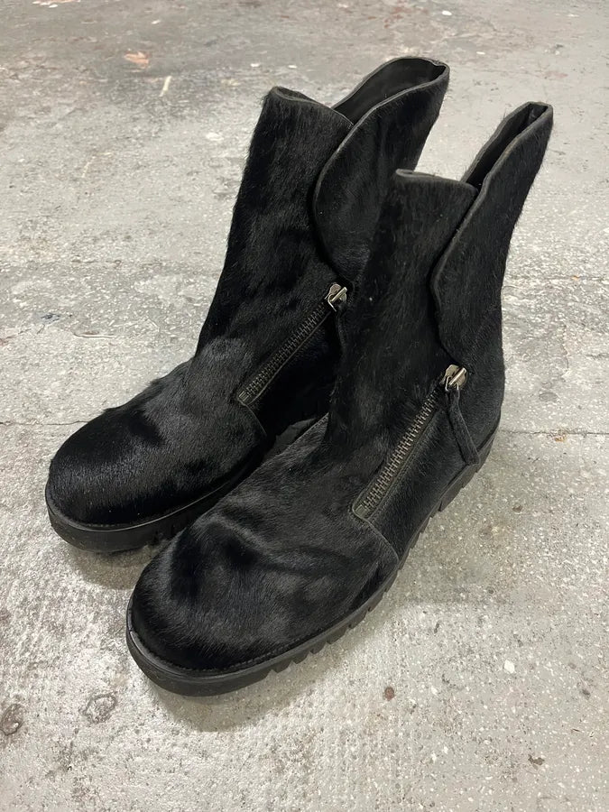 FW2016 Emporio Armani Pony Hair Black Leather Boots (42.5eu/us9) 3