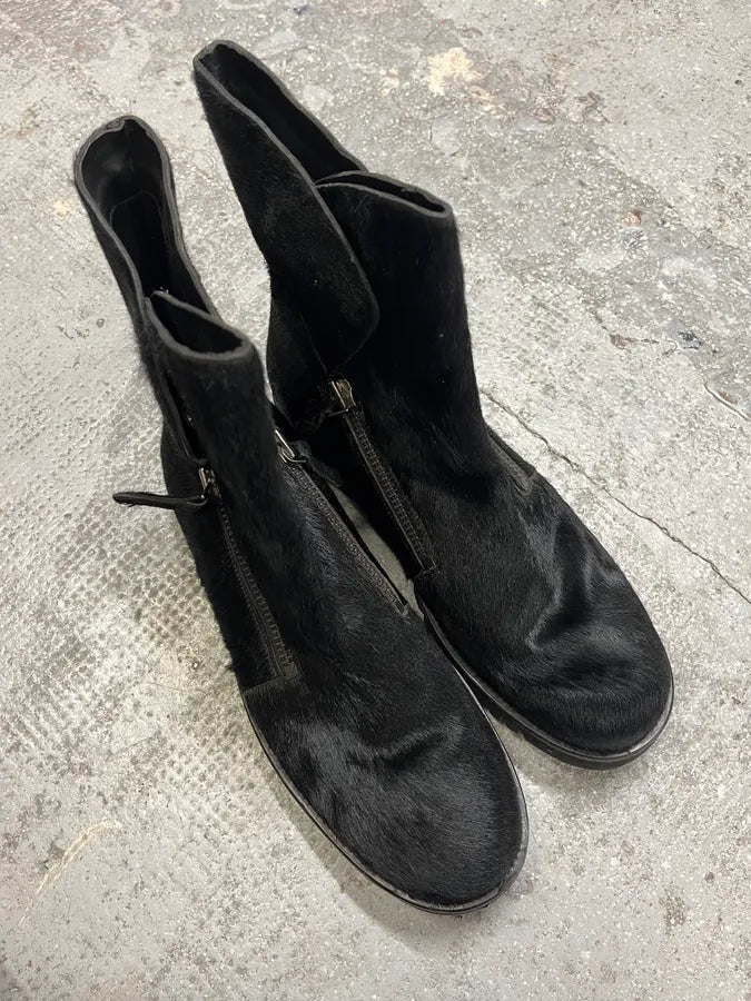 FW2016 Emporio Armani Pony Hair Black Leather Boots (42.5eu/us9) 9