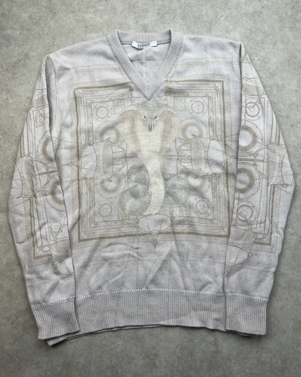FW2016 Givenchy Sample Cobra Wool V Neck Sweater by Riccardo Tisci jYzJKPZ 0