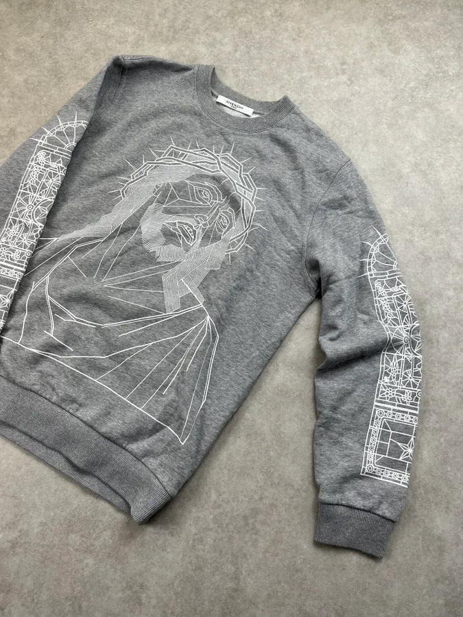 FW2016 Givenchy Grey Thorn Crown Jesus Sweater by Riccardo Tisci njGOqat 7