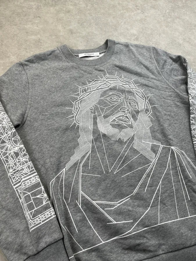 FW2016 Givenchy Grey Thorn Crown Jesus Sweater by Riccardo Tisci njGOqat 3