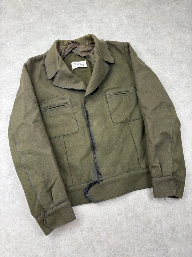 FW2016 Maison Margiela Khaki Wool Military Blazer Jacket vdCpuiG 3