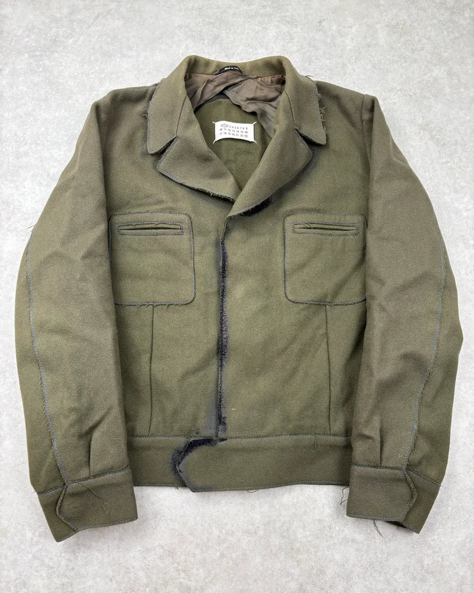 FW2016 Maison Margiela Khaki Wool Military Blazer Jacket vdCpuiG 0