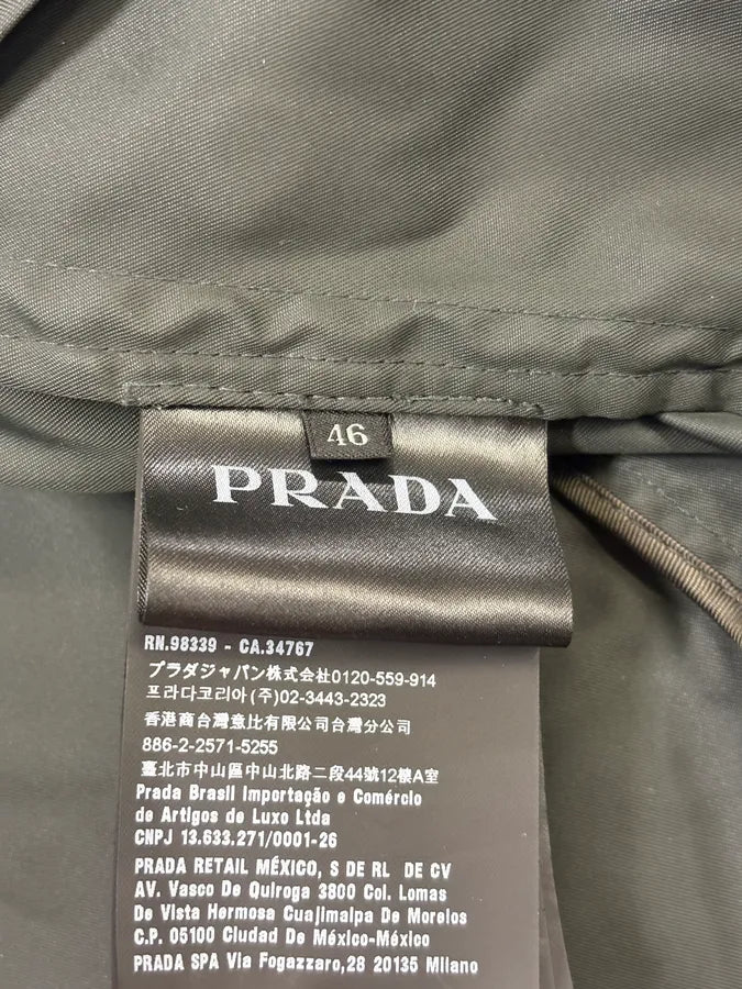 FW2016 Prada Olive Nylon Bomber Jacket HQabIxR 12