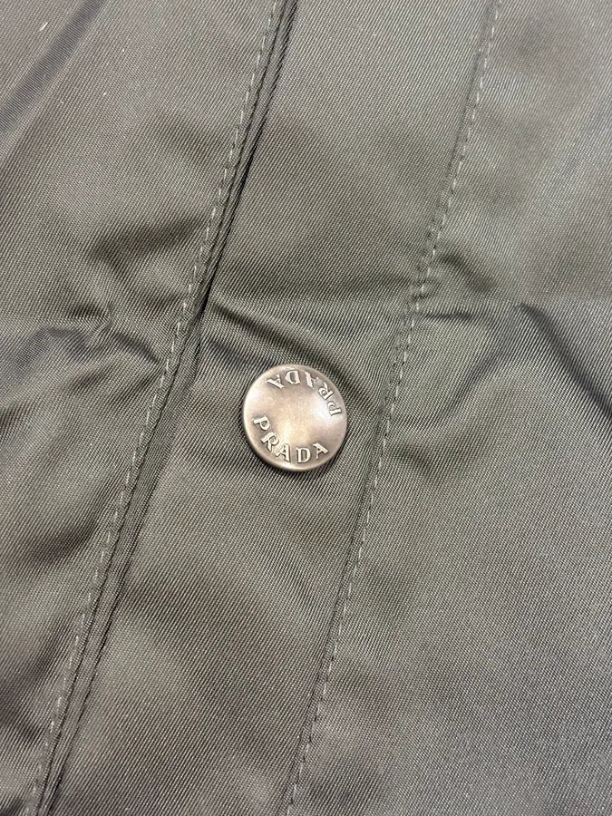 FW2016 Prada Olive Nylon Bomber Jacket HQabIxR 8