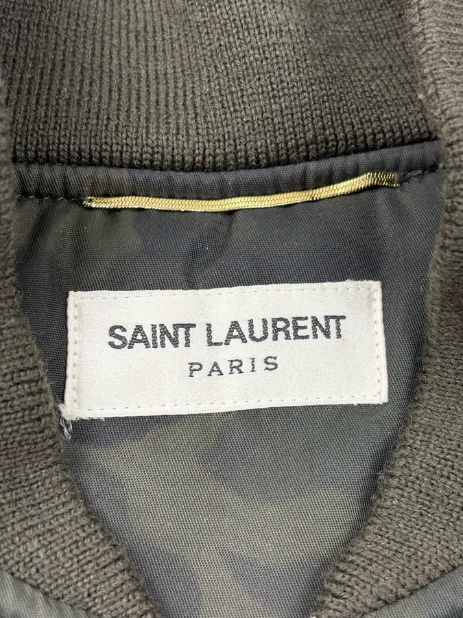 FW2016 Saint Laurent Green Camo Nylon Bomber Jacket AcpFMuZ 9