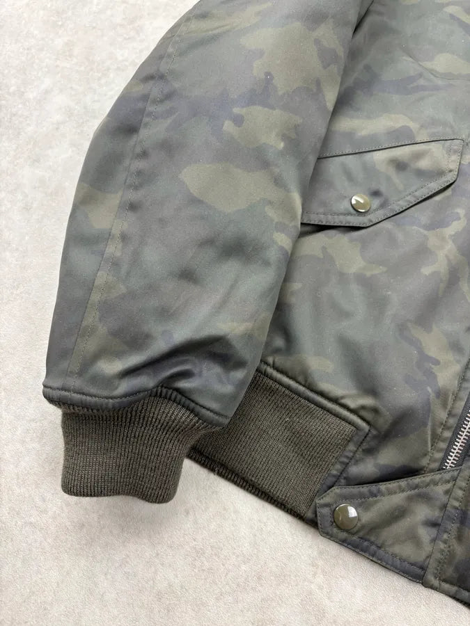 FW2016 Saint Laurent Green Camo Nylon Bomber Jacket AcpFMuZ 7