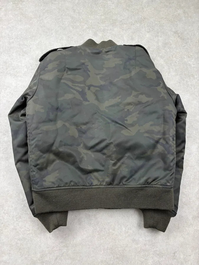 FW2016 Saint Laurent Green Camo Nylon Bomber Jacket AcpFMuZ 5