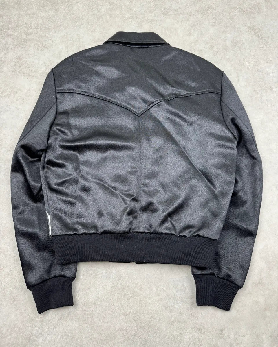 FW2016 Saint Laurent Silver Python-Embossed Sample Black Bomber Jacket HNBAVar 6