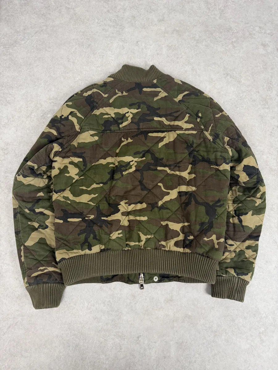 FW2017 Balmain Camo Military Green Bomber Jacket yXLbCOE 1