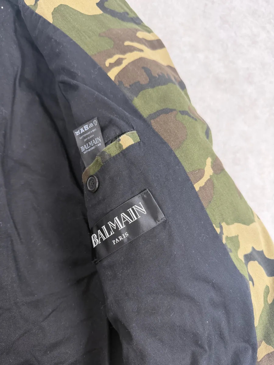 FW2017 Balmain Camo Military Green Bomber Jacket yXLbCOE 12