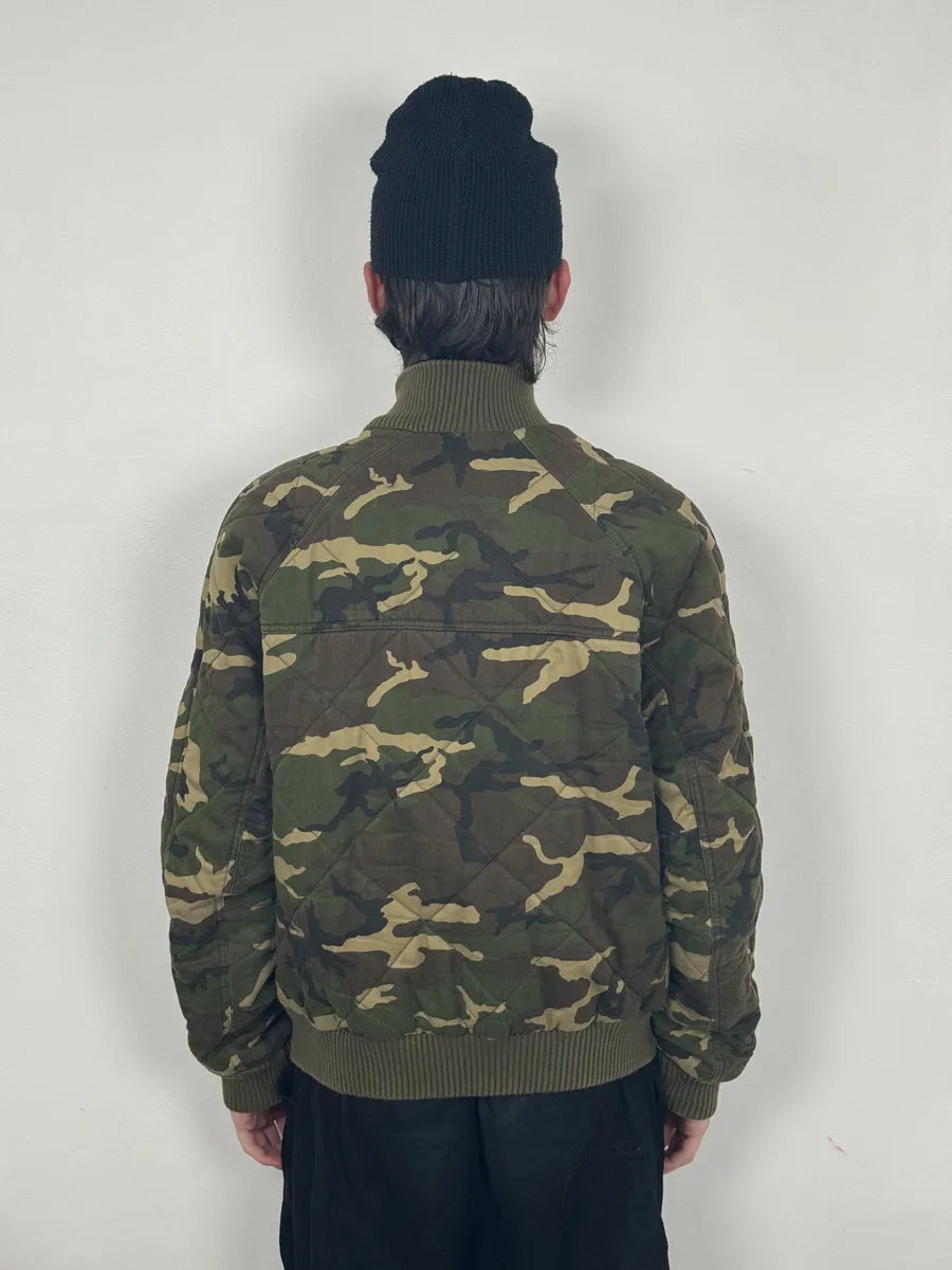 FW2017 Balmain Camo Military Green Bomber Jacket yXLbCOE 5