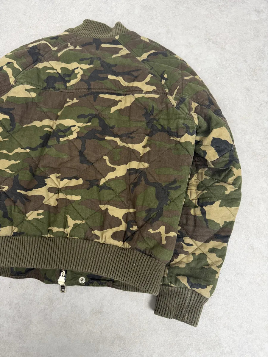 FW2017 Balmain Camo Military Green Bomber Jacket yXLbCOE 6