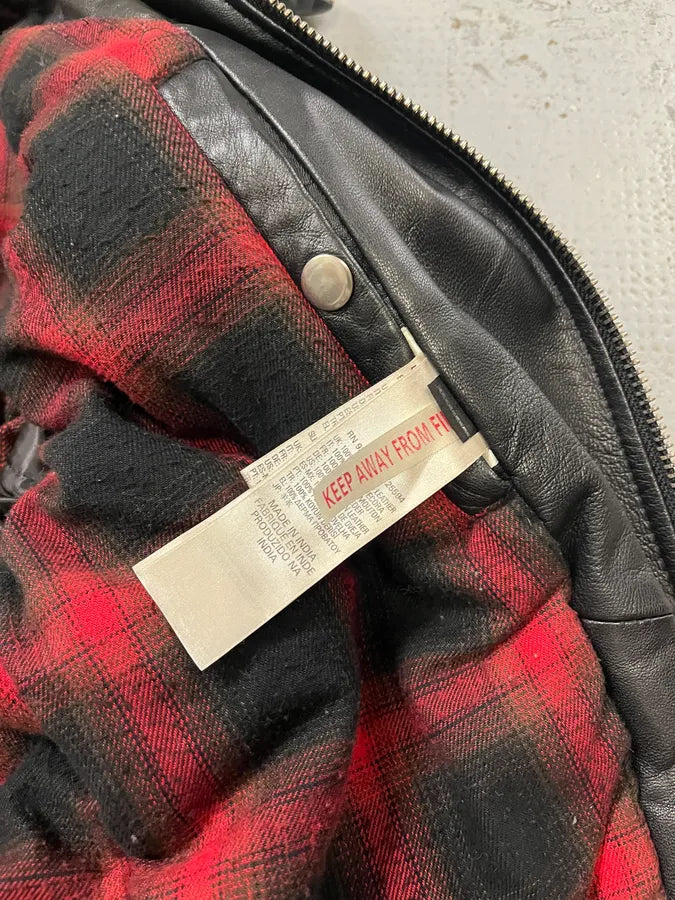 FW2017 Diesel Multi Zip Shearling Collar Black Leather Jacket oFPSfyv 11