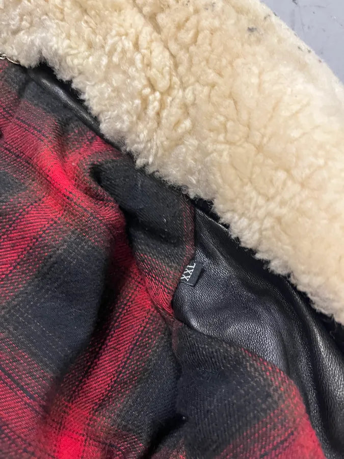 FW2017 Diesel Multi Zip Shearling Collar Black Leather Jacket oFPSfyv 12