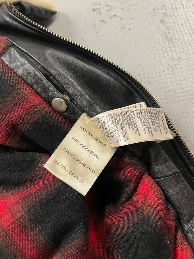 FW2017 Diesel Multi Zip Shearling Collar Black Leather Jacket oFPSfyv 13