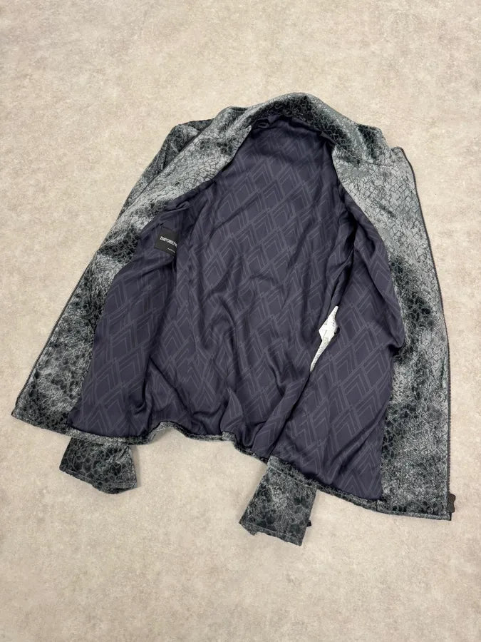 FW2017 Emporio Armani Green Asymmetrical Ninja Scale Effect Jacket oeZyTct 6