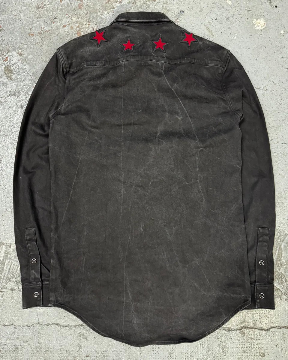 FW2017 Givenchy Stars Black Denim Shirt hxlSVmi 3