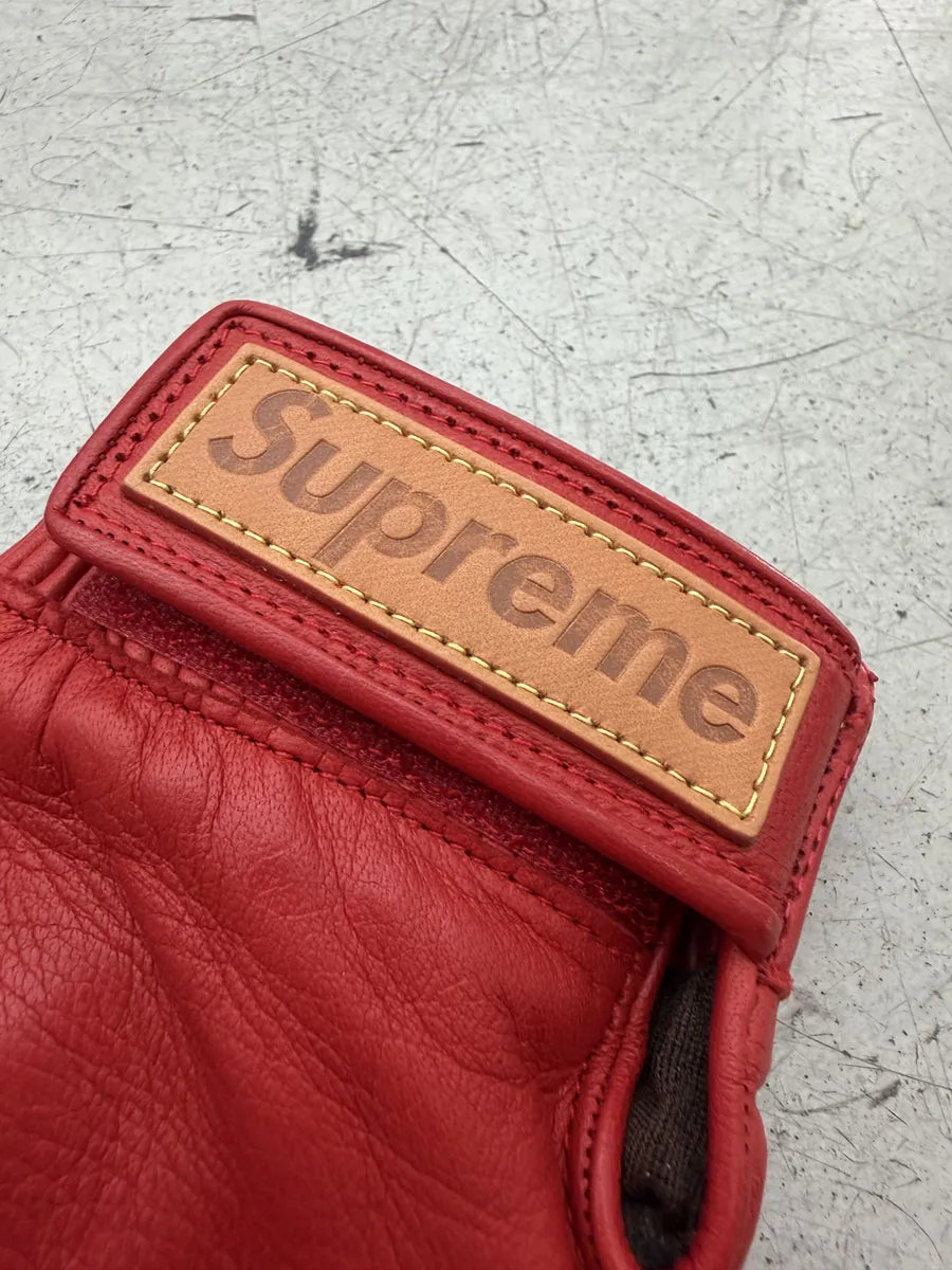 FW2017 Louis Vuitton Supreme Lambskin Leather Monogram Red Gloves XkelCRq 11