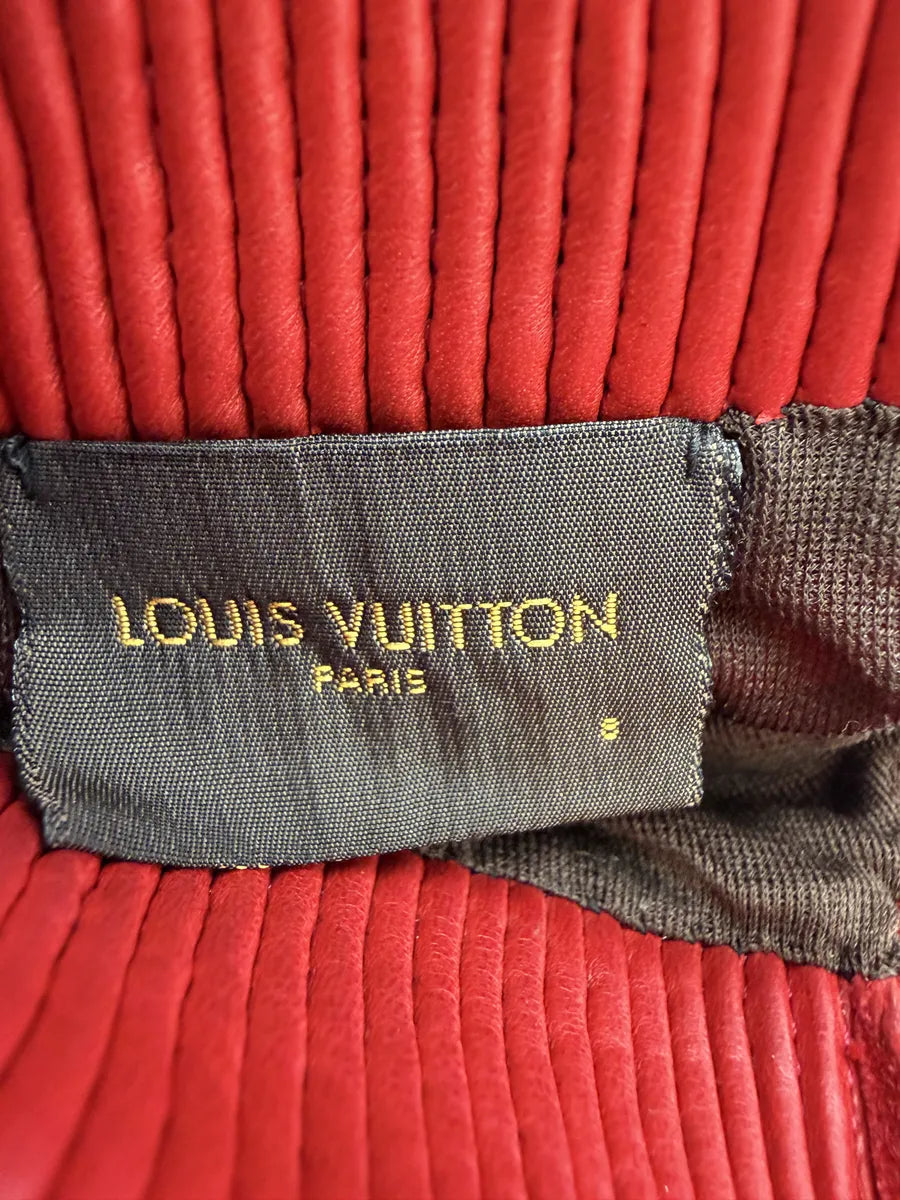 FW2017 Louis Vuitton Supreme Lambskin Leather Monogram Red Gloves XkelCRq 5
