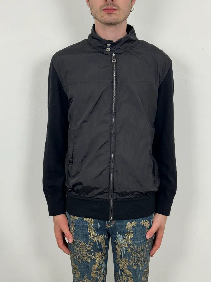 FW2017 Prada Black Nylon & Wool Hybrid Jacket VHZiyyc 1