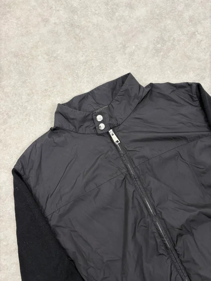 FW2017 Prada Black Nylon & Wool Hybrid Jacket VHZiyyc 4