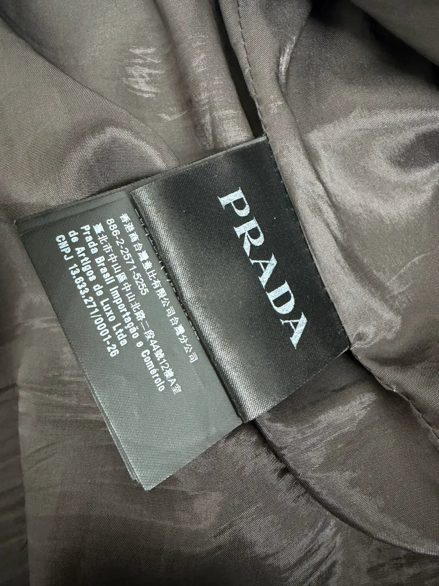 FW2017 Prada Brown Pure Minimalist Suede Biker Leather Jacket jTCuVUA 10