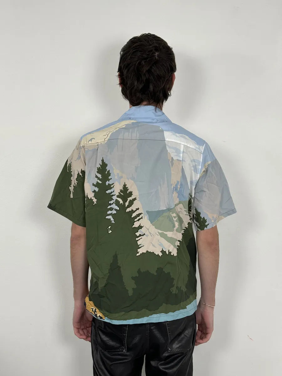FW2017 Prada Moutain Landscape Blue Shirt SBAABZY 2