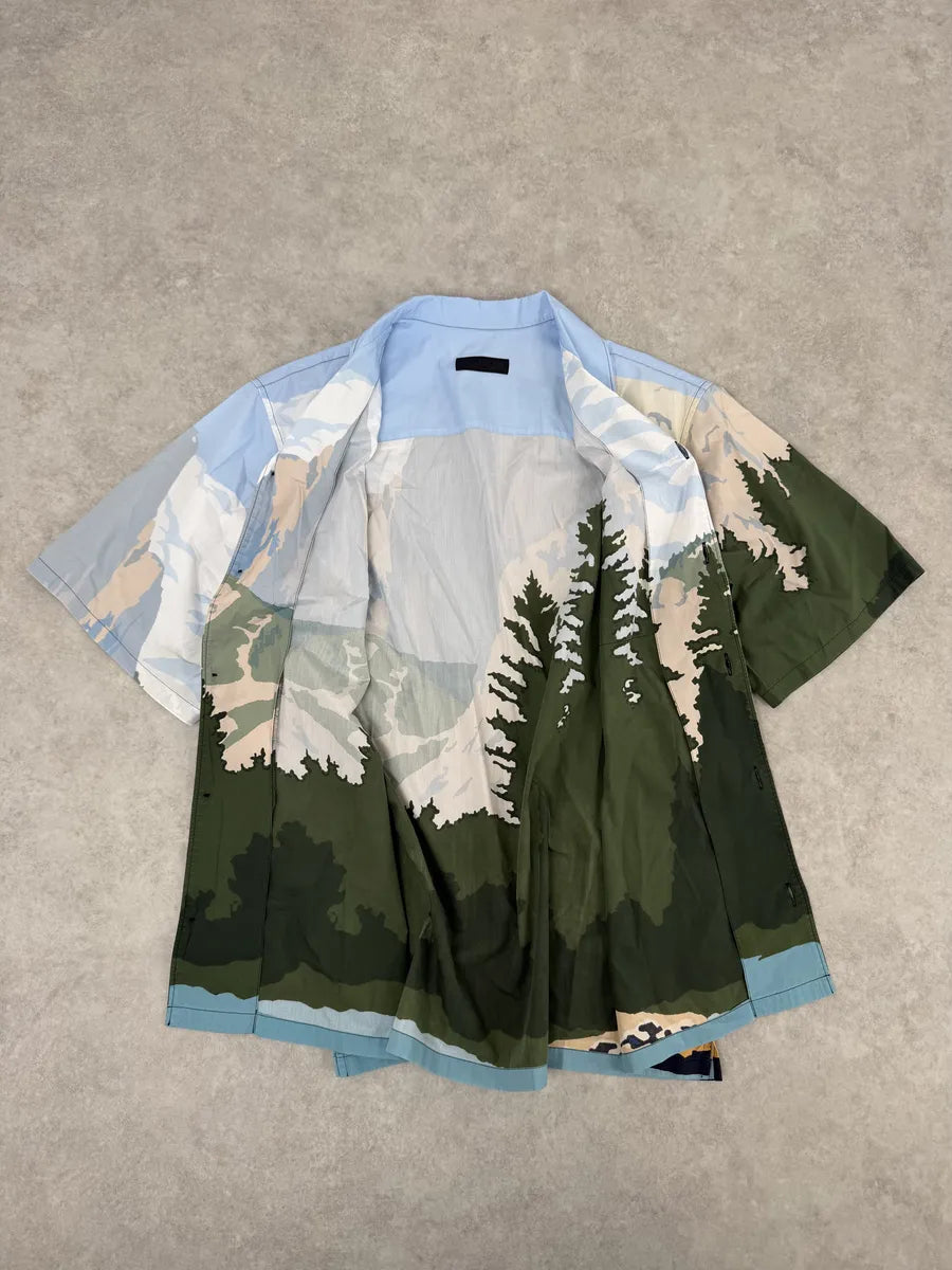 FW2017 Prada Moutain Landscape Blue Shirt SBAABZY 7