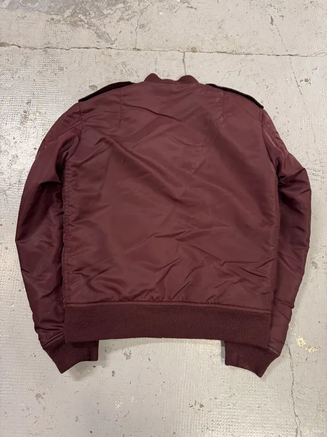 FW2017 Saint Laurent Bordeaux Nylon Bomber Jacket qYceGut 4