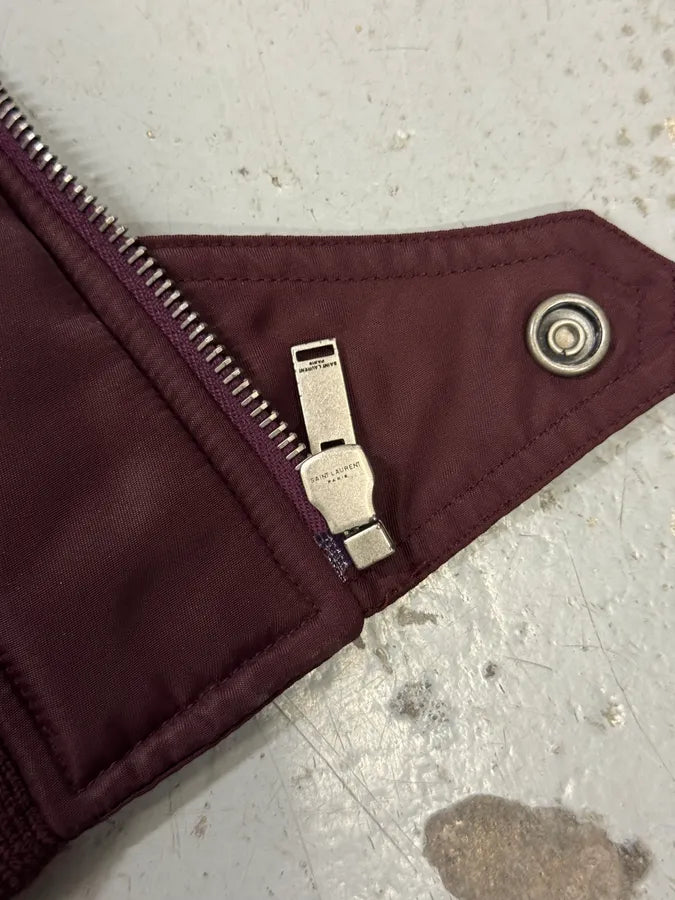FW2017 Saint Laurent Bordeaux Nylon Bomber Jacket qYceGut 6