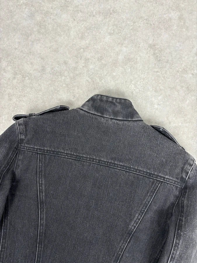 FW2017 Saint Laurent Military Grey Officer Napoleon Denim Jacket by Anthony Vaccarello GRIKjkO 6