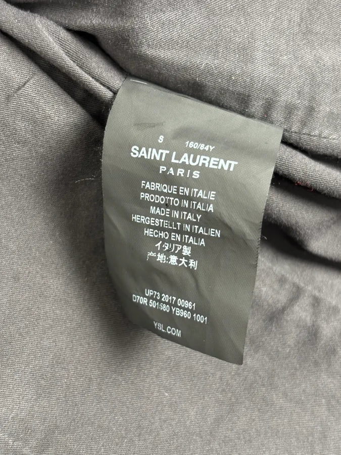 FW2017 Saint Laurent Military Grey Officer Napoleon Denim Jacket by Anthony Vaccarello GRIKjkO 11