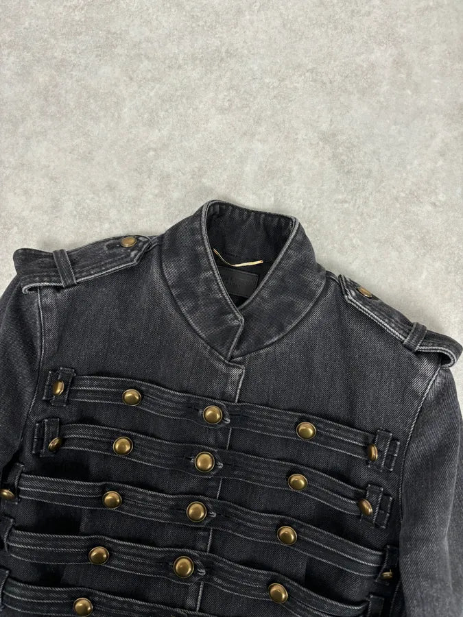 FW2017 Saint Laurent Military Grey Officer Napoleon Denim Jacket by Anthony Vaccarello GRIKjkO 4