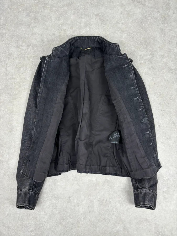FW2017 Saint Laurent Military Grey Officer Napoleon Denim Jacket by Anthony Vaccarello GRIKjkO 7