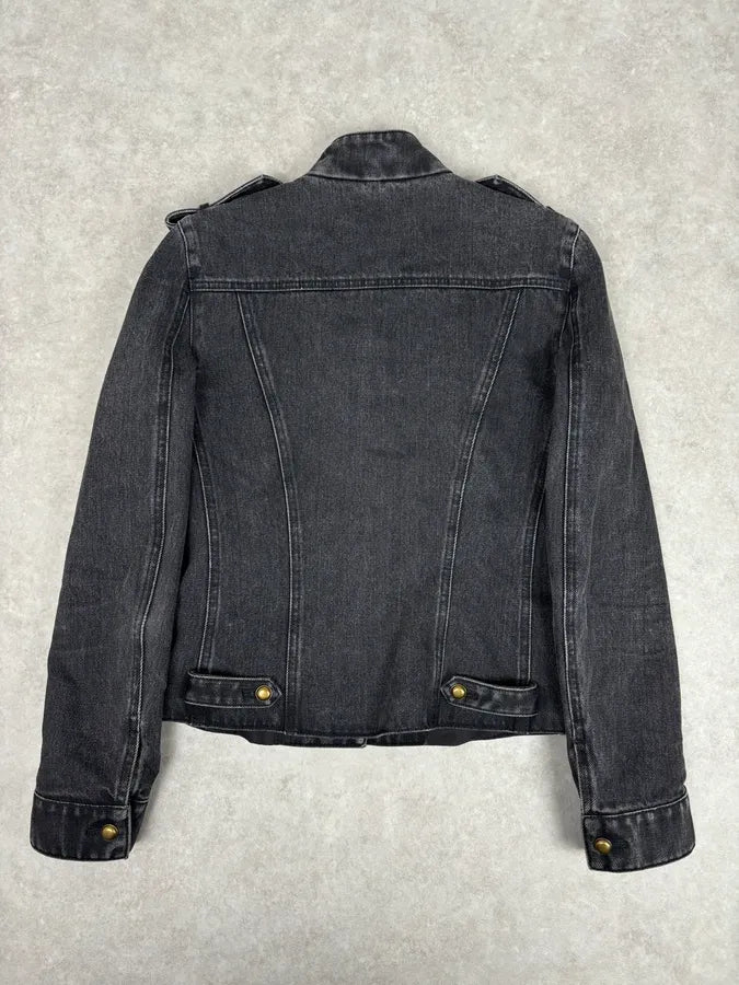 FW2017 Saint Laurent Military Grey Officer Napoleon Denim Jacket by Anthony Vaccarello GRIKjkO 5