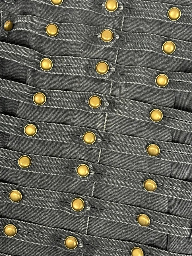 FW2017 Saint Laurent Military Grey Officer Napoleon Denim Jacket by Anthony Vaccarello GRIKjkO 9