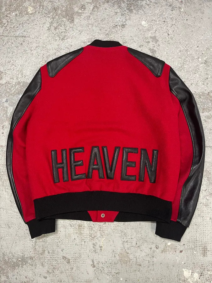 FW2017 Saint Laurent Red & Black Heaven Leather Teddy Bomber Jacket (L) zCbkooE 6