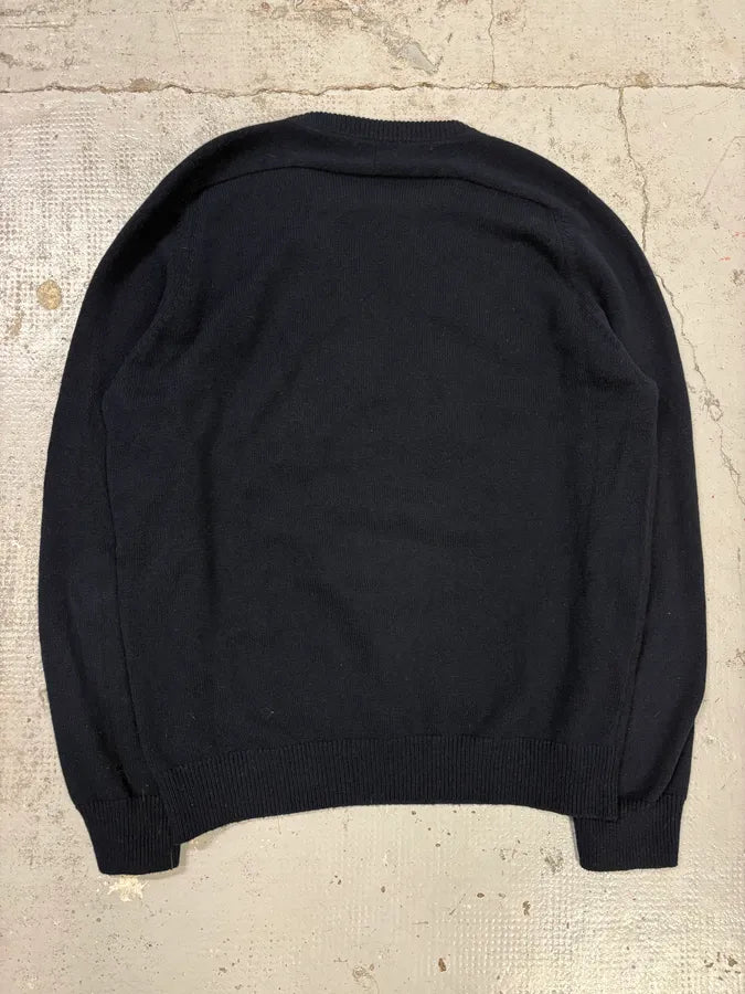 FW2017 Saint Laurent Navy SL Logo University Wool Sweater dLKPoRN 5