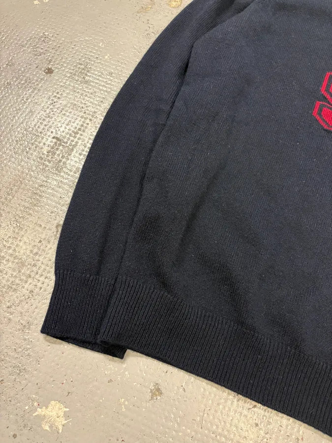 FW2017 Saint Laurent Navy SL Logo University Wool Sweater dLKPoRN 6
