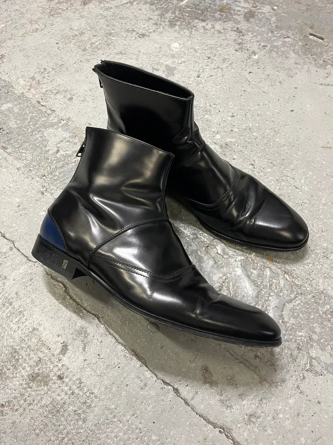 FW2017 Versace Black Ankle Leather Boots RSccSvA 2