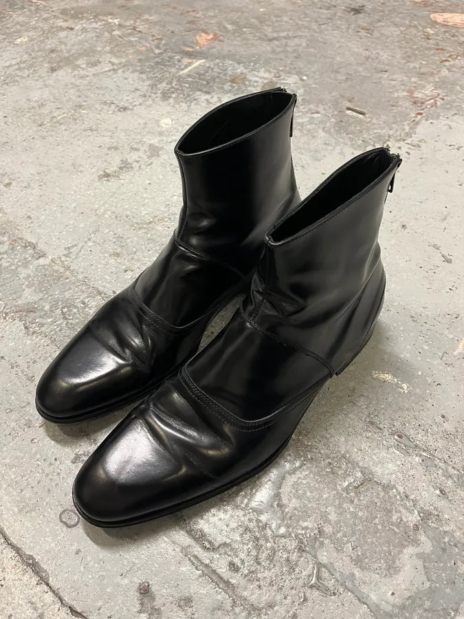 FW2017 Versace Black Ankle Leather Boots RSccSvA 3