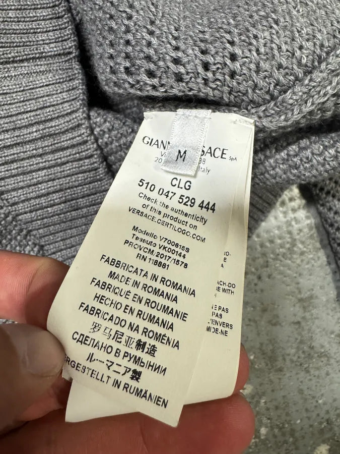 FW2017 Versace Grey Wool Premium Sweater (M) gCEbCtQ 6
