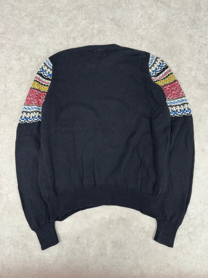 AW2017 Saint Laurent Black Contrast Knit Sweater fAltnbs 5