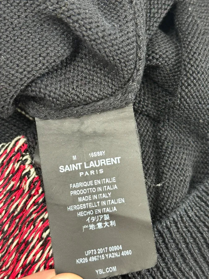 AW2017 Saint Laurent Black Contrast Knit Sweater fAltnbs 7