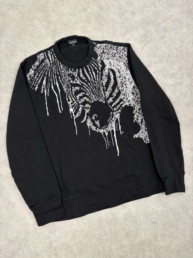 FW2018 Cavalli Black Zebra Poem Sweater tCAwOiP 3