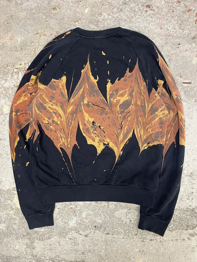 FW2018 Dries Van Noten Splash Navy Crewneck Sweater bjZDOiS 2