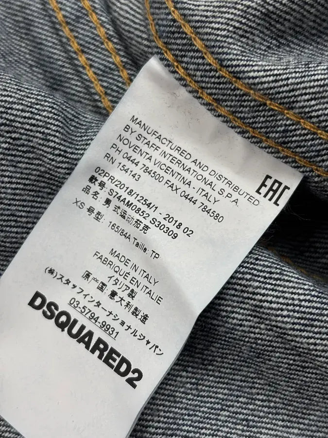 FW2018 Dsquared2 Black Denim Faux Fur-Lined Denim Jacket VMkYRLi 8